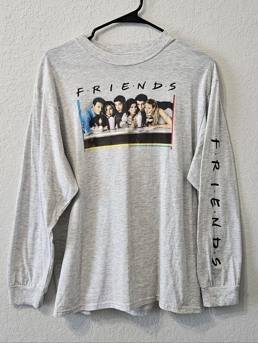 FRIENDS Light Gray Long Sleeve Tee with Cast Photo Graphic